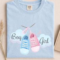Comfort Colors Boy or Girl Gender Reveal Tee, Baby Shower Tee, Pregnancy Announcement Tee, Mom To Be Gift Tee, Gender Reveal Party Shirt 2XL white