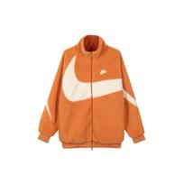 Nike Big Swoosh dvipusis pliušinis striukė (Azijos dydis) Aštrus karis/Kokosų pienas Vyriški viršutiniai drabužiai Oranžinė BQ6546-808 M white