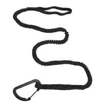 Kayak Paddle Leash Adjustable Stretchable Strap Stretchable Coiled Lanyard Leash for Canoing Fishing Boating black