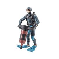 Cool PVC Simulated Diver Miniature Blue Orange Scene Simulation Seabed Exploration Science Fiction Figure Decoration gray