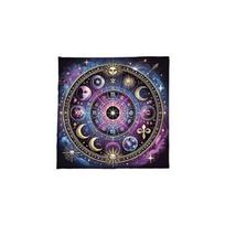 Pranašysčių staltiesė Saulė Mėnulis Astrologija Taroto kortų staltiesė Altorių audinys Pranašysčių stalo žaidimo aksesuaras 50x50cm gray