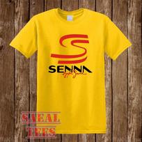 Ayrton Senna Brazilian Racing Legend Men's Yellow Size S-5XL XS brown