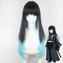 Anime Tokitou Muichirou Cosplay Perukas Muichiro Tokito Perukas Karščiui Atsparus Sintetinių Plaukų Perukai gray