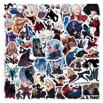 New 63Pcs Cartoon Anime Game Devil May Cry Diy Mobile Phone Waterproof Stickers gray