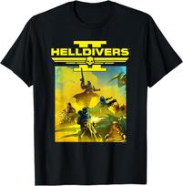 Helldivers 2 Sony PlayStation Video Game Group Key Art Unisex T‑Shirt S yellow