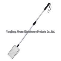 Nerūdijančio plieno prailginta rankena kačių kraiko ir roplių ekskrementų semtuvas/kastuvėlis A-type 2-section telescopic handle mesh 5.0x5.0mm juoda