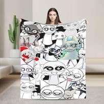 Sprunki Wenda flaneliniai pledai Žaidimų pledai lovai, automobiliui Super šiltas lovos kilimėlis, 75cmx90cm white