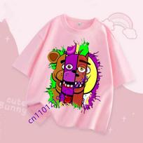 FNAF Breathability T-shirts Children Five Nights At Freddy Cute Short-sleeved Top Boys Girls Summer Fashion T-shirt Kids Clothes 110 pink