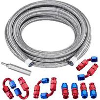 20FT AN3 PTFE Fuel Hose Kit, Stainless Steel Braided, High Temp & Pressure Resistant for Fuel Systems