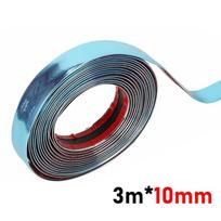 Car Chrome Body Strip, Bumper & Door Protective Moulding, 10mm/20mm Auto Styling Trim Sticker Exterior Decoration 3M*10MM sidabras