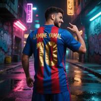 Lamine Yamal #10 Jersey Neon Street Football Fans 3D Printed Men's and Women's T-Shirts XXS blue