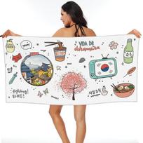 Kdrama Dorama Korean Drama K-Drama Soju Korea Cherry Blossom Beach Towel Soft Quick Dry Absorbent Quick Towels For Swimming 70x140 cm gray