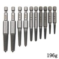 10pc Hexagonal Shank Broken Head Screw Extractor Screw Broken Head Screwdriver for Taking out Electric Drill Tool Set (as the picture,Hexagon handle)