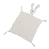 Baby Security Blanket Soft Cotton Bunny Lovely Adorable Baby Comfort Blanket for Sleeping Beige white