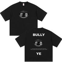 Rapper Kanye West Bully Ye Album 2026 Merch T-shirts Men's Retro Gothic Hip Hop Y2K Top Casual L gray
