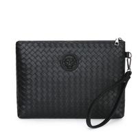 Tiger head men's clutch bag new woven pattern business leisure wallet going out portable handbag mobile phone bag men black