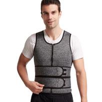 Men Neoprene Sweat Waist Trainer Body Shaper Fitness Slimming Vest S pilka