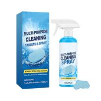 All-in-one set including cleaning effervescent tablets and spray for versatile stain & odor removal. one size blue