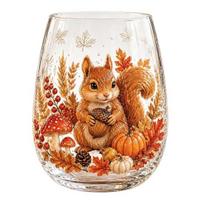 Boro silikatinis stiklinis puodelis su dangteliu Rudens derliaus puodelis, Aukštas stiklinis puodelis šaltai kavai, arbatai, Patvarūs gėrimo indai namams ir sultims, 350ml Skaidrus gėrimo F beige