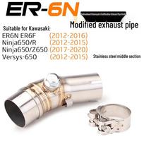 Kawasaki ER6N/ER6F/Ninja 650/Versys 650 Nedestruktyvi vidurinės dalies šešiakampė išmetimo sistema black