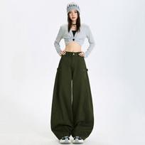 Autumn Spicy Scimitar Jeans: High Waist, Loose Fit, Drapey Mopping Wide-Leg Pants for Women 2XL white
