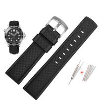 Fluorkaučiuko laikrodžio apyrankė 20 mm 22 mm silikoninės gumos apyrankė omega s-eiko longines rolex laikrodžių dirželis prekės ženklo sportinio laikrodžio dirželis 20mm black