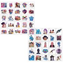 50pcs/set Cartoon Kpop Demon Hunters Rumi Kang Temporary Tattoo Sticker Rumi Tattoo Sticker Demonizing Designed For Celebration Gifts 5cm gray