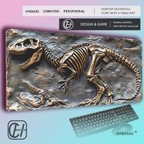 HYBXAXC Dinosaur fossil design MousePad Desk Mat gaming mats rubber antislip Durable pc accessories keyboard Extended mousepads 900x400x2mm gray