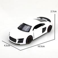 (Bagged)1:43 R8 Racing Car, Alloy Model Car, Simulated Vehicle, Children Alloy Car, Boy'S Toy Model, Car Ornaments gray