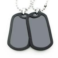 ID Double Dog Tag Military Soldier Circle Pendants Titanium Steel Personalized Necklace Fashion Jewelry Free Carving black