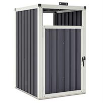 1 x 240L šiukšliadėžės stogelis, Lauko šiukšliadėžės dangtis, 180 laipsnių atidaromas dangtis, Cinkuotas plienas, 73 x 81 x 122 cm, Tamsiai pilkas 81 x 73 x 122 cm