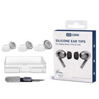XDcase 3 poros silikoninių ausų antgalių S/M/L, neslystantys ausinių antgaliai su laikymo ir valymo rinkiniu For Galaxy Buds3 Pro / 4 Pro juoda