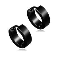 1 pora nerūdijančio plieno juodų auskarų lankelių vyrams, moterims, huggie, trikampio, kvadratinių, apvalių geometrinių stud auskarų black