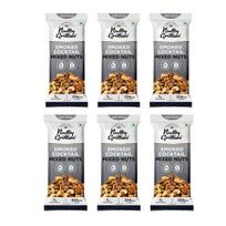 Nutty Gritties Grab And Go Smoked Cocktail Mixed Nuts | 240g (Each Pouch 40g, Pack of 6) Flavoured Almonds, Cashew Nuts, Pistachio Kernel 240GM gray