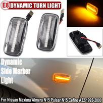 2Pcs LED Side Marker Light Turn Signal Lamps for Nissan Skyline R34 Almera N15 N16 Pulsar Maxima QX Sunny G10 Primera P11 P12 black