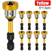 50mm Pozicionavimo antgalis Magnetinis gipso kartono atsuktuvo antgalis Rinkinys PH2 Šešiakampė rankena Gipso kartono Pozicionavimo sraigtai Gręžimo įrankiai 1PC geltona