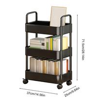 Rolling Cart Organizer Utility Cart On Wheels 3/4 Tier Rolling Organization Cart With Handle And Wheels Multifunctional Storage black