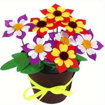 DIY Flower Pot Potted for Children Crafts Kids Educational Gifts Ornaments Bonsai Flowers Making Kit Sold By Set yellow