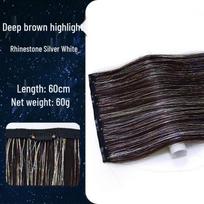 Vibrant Laser Clip-In Highlights: Dazzling Lurex Hair Extension for a Hot Girl Look black