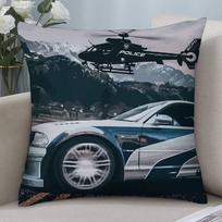 Film F-Fast and F-Furious Car Double-sided Printed pillow cover Short plush Suitable living rooms bedrooms throw cushion cover 35x35cm gray