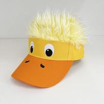 Breathable Duckling Decorated Wig Cap Soft Top Duck Tongue Cap  Four Season Style C yellow
