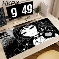 XXL Pixel Anime Girl Mouse Pad Black White Mousepad Large Gaming Keyboard Pad Office Pc Accessories Desk Mat PC Cabinet Mats Rug 30cmx60cm(11.8x23.6inch) white