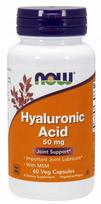 Maisto papildas NOW Foods Hyaluronic Acid 50mg + MSM, 60 kapsulių