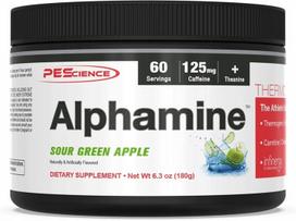 Riebalų degintojas PEScience Alphamine, Sour Green Apple, 180g