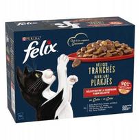 Drėgnas kačių ėdalas Felix su mėsa drebučiuose, 12 x 80 g