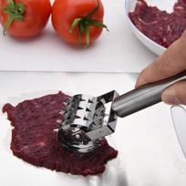 Stainless Steel Steak Meat Tenderizer Hammer Loose Meat Needle Punching Kitchen Tendon Breaker Meat Inserting Needle Roller 1pc gray
