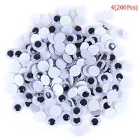 Lipnios mišrios akys žaislams Doll Googly Wiggly Eyes Pasidaryk pats priedai 10mm(200Pcs) gray