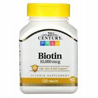 Maisto papildas 21st Century Biotin 10.000 MAX, 120 tablečių