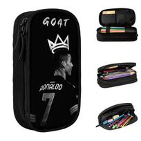 CR7 Legendinis Futbolininkas Pieštukinė Futbolo Pieštukinės Rašiklio Laikiklis Studentui Didelės Talpos Krepšiai Mokyklinės Prekės Kanceliarinės Prekės 21x10.5x5cm black