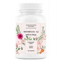 Maisto papildas Vitamin D3 + K2 MK-7 4000 IU 100 µg 120 tablečių Manufaktura Witamin